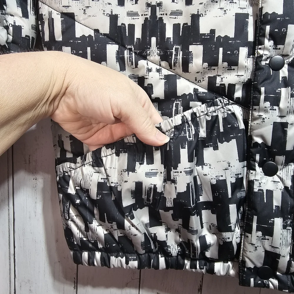 Vans Women's Grey & Black Limestone Winter Puffer Jacket Size Small Pockets. - Picture 3 of 7